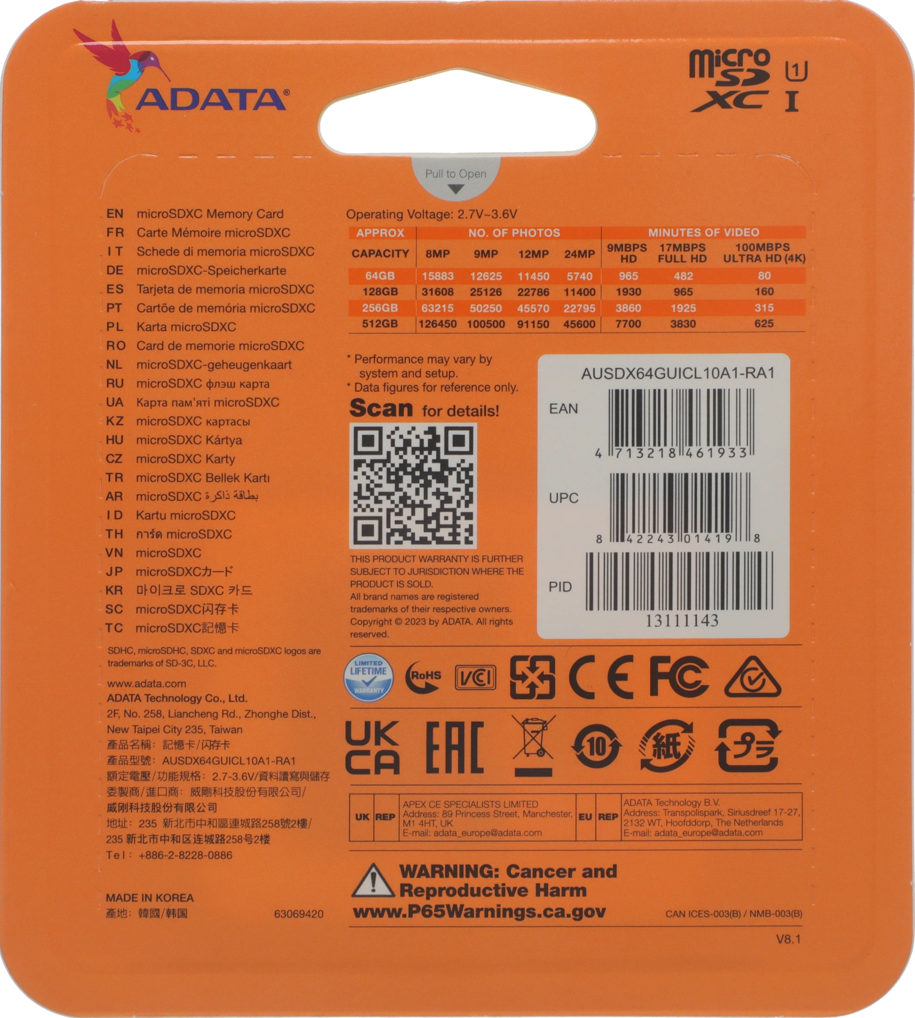 A-DATA AUSDX64GUICL10A1-RA1 A-DATA AUSDX64GUICL10A1-RA1
