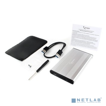 Gembird EE2-U3S-5-S Внешний корпус 2.5&quot; серебро, USB 3.0, SATA, до 2 Тб, металл