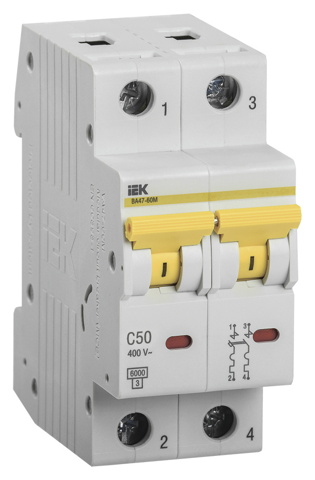 Iek MVA31-2-050-C Выкл. авт. ВА47-60M 2Р 50А 6кА С