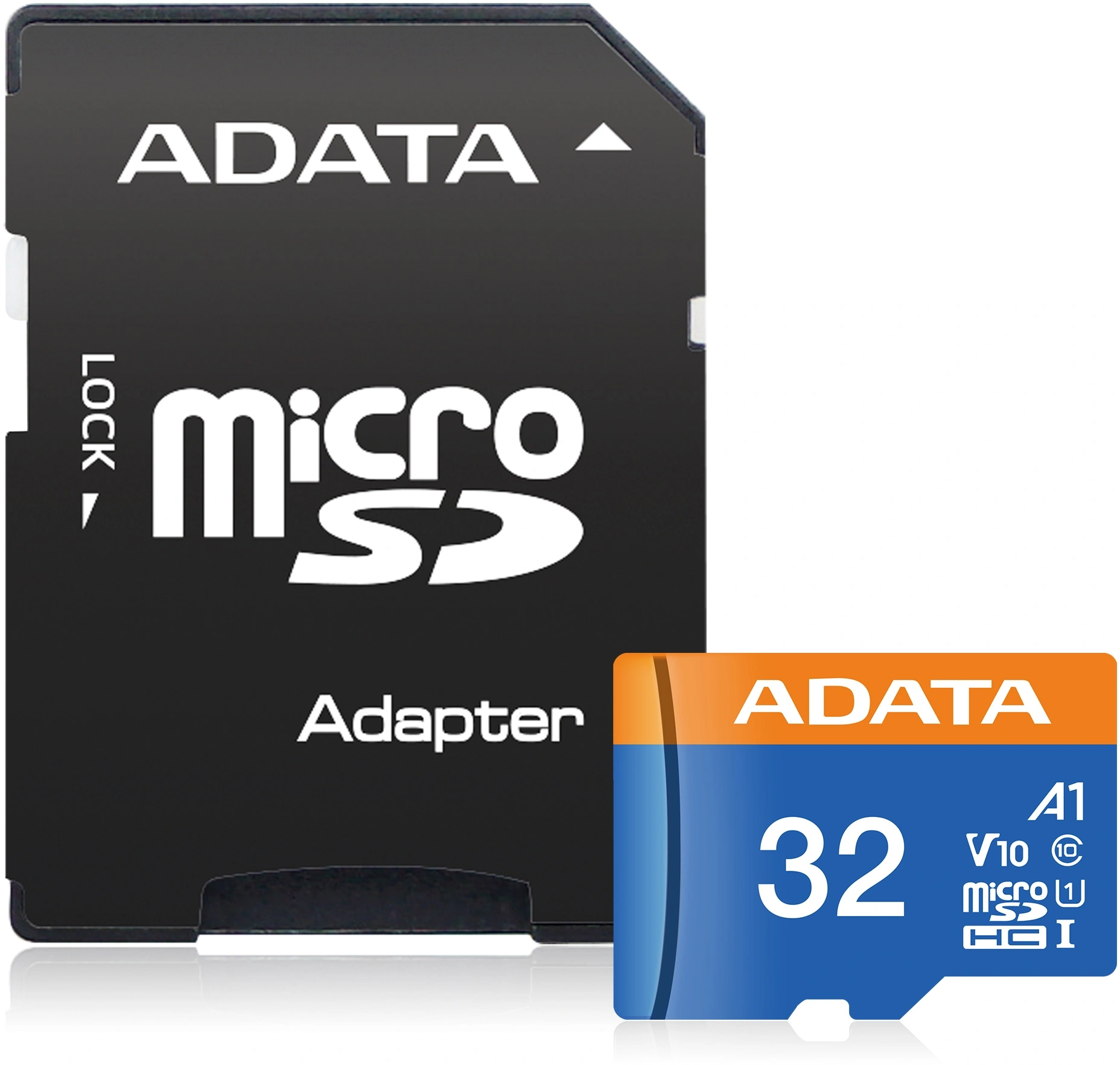 Micro SecureDigital 32Gb A-DATA AUSDH32GUICL10A1-RA1 {MicroSDHC Class 10 UHS-I, SD adapter}