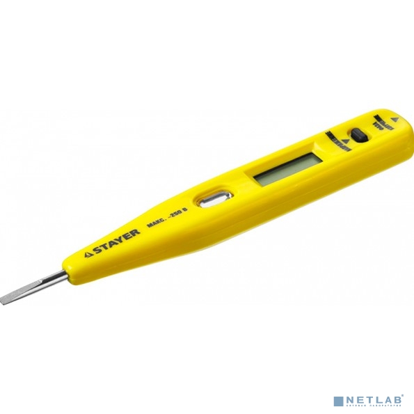 STAYER Тестер напряжения "MASTER" цифровой со световым индикатором, 12-220В, 125мм [45290]