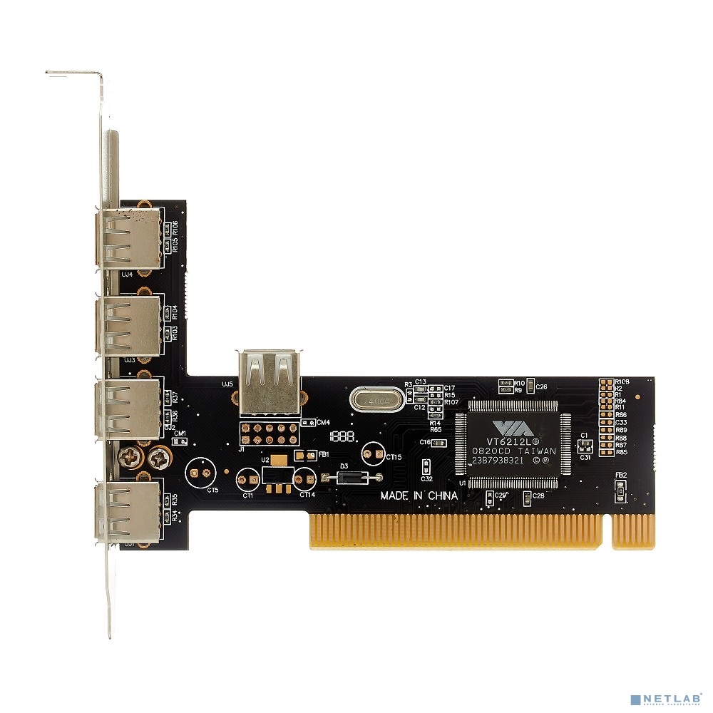 Exegate EX281227RUS Контроллер EXE-352 PCI v2.2, 4*USB2.0 ext. + 1*USB2.0 int., VIA Labs Chipset VT6212L