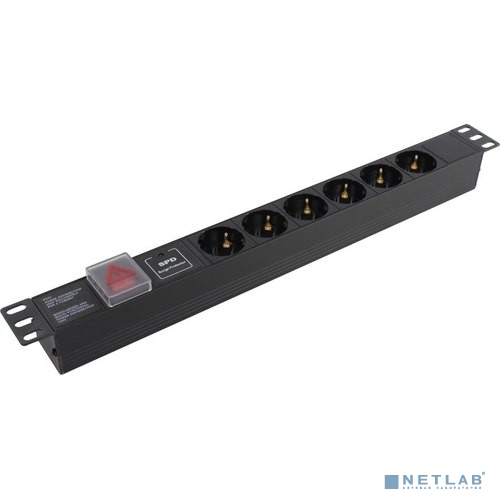 Exegate EX280832RUS Блок розеток ExeGate ServerPro PDU-19H607 Al-6S-C14-SW-SPD1, 19&quot;,1U,алюм, 6Schuko, С14, SPD1