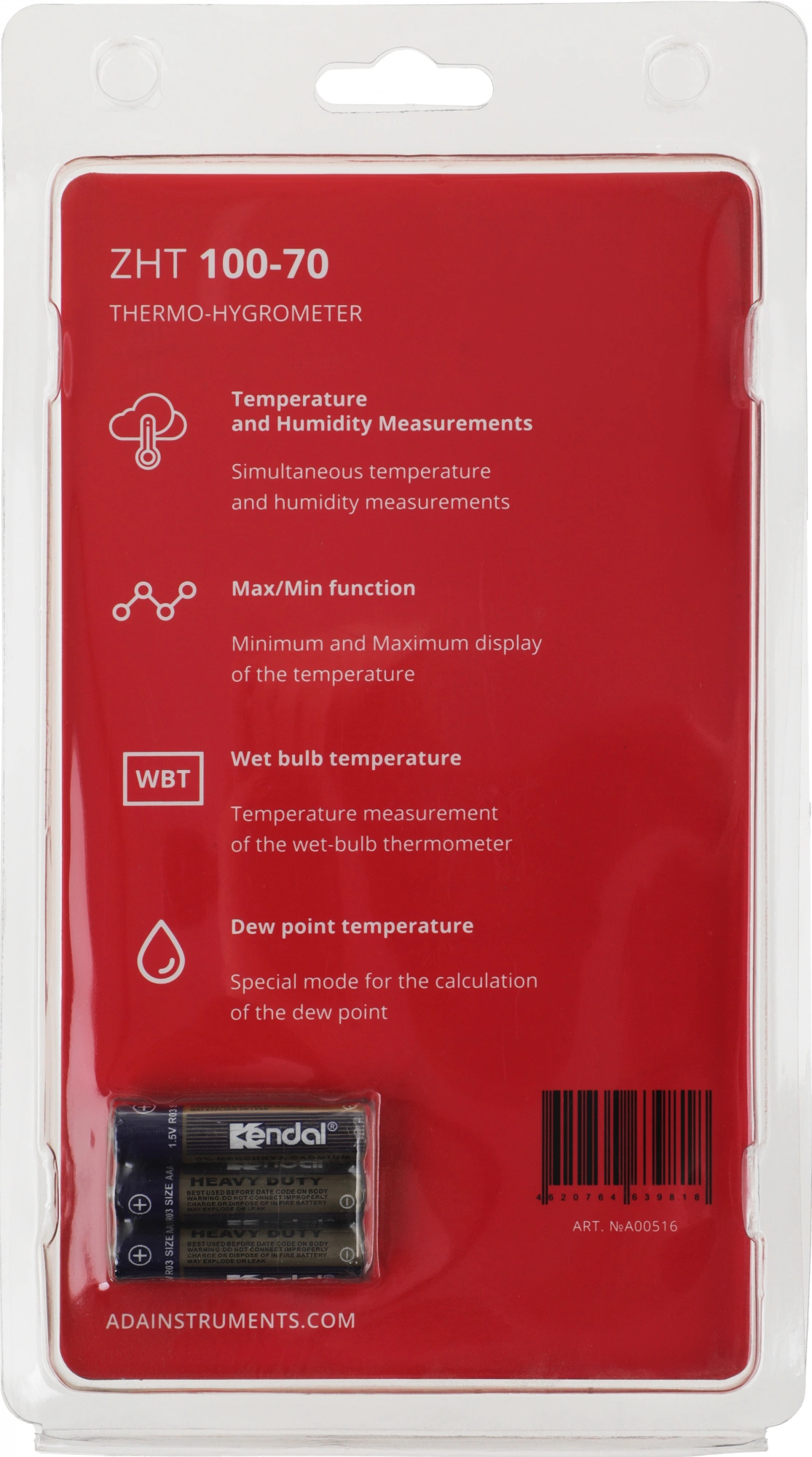 ADA ZHT 100-70 Измеритель влажности и температуры бесконтактный [А00516]