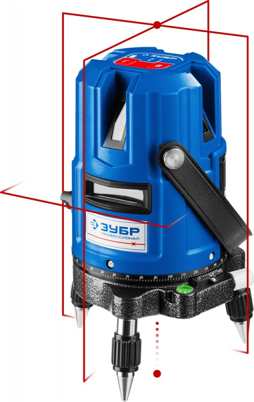ЗУБР КРЕСТ-55, 4 верт, 3 гориз. линии, 20м/70м, точн. 0,3 мм/м, в кейсе (34904)