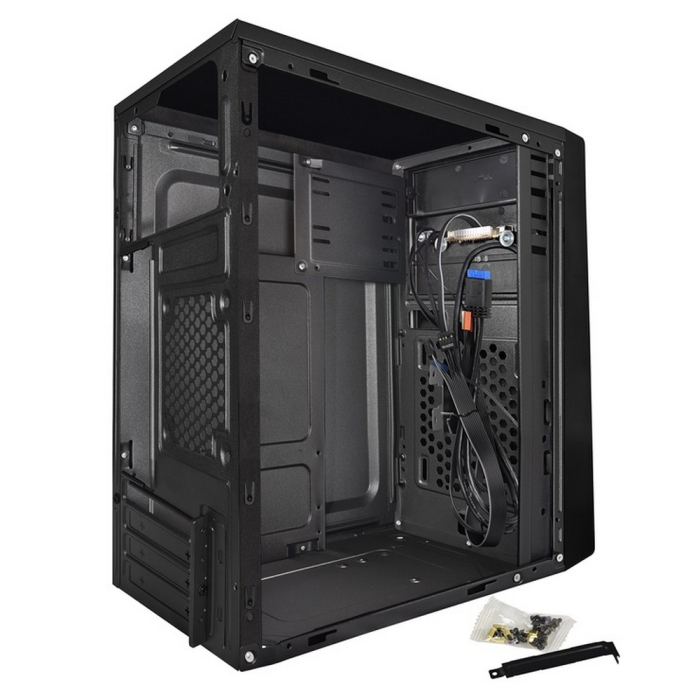 Exegate EX283061RUS Корпус Minitower ExeGate BAA-107U Black, mATX, &lt;AAA350, 80mm&gt;, 1*USB+2*USB3.0, Audio