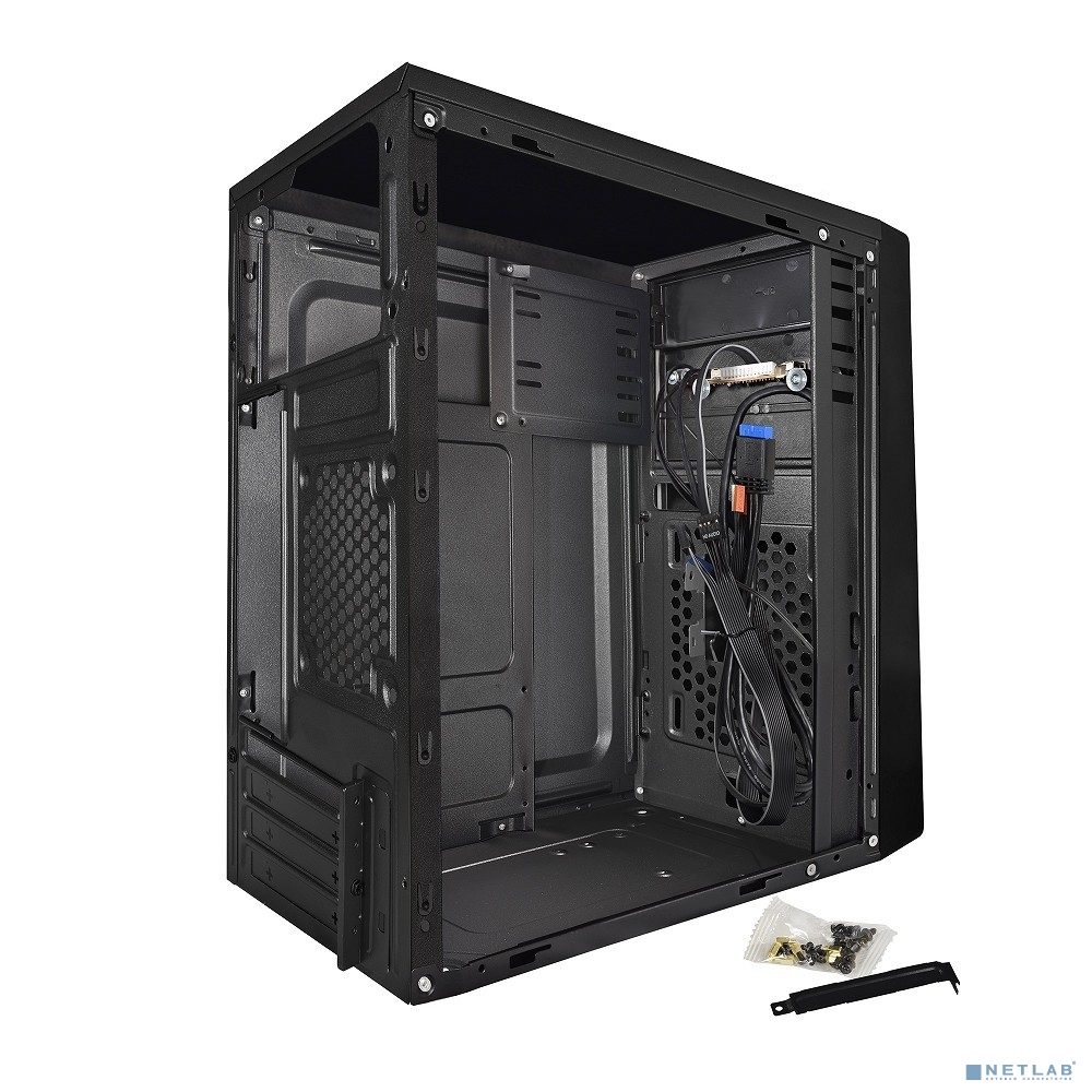 Exegate EX283062RUS Корпус Minitower ExeGate BAA-107U Black, mATX, &lt;AAA400, 80mm&gt;, 1*USB+2*USB3.0, Audio