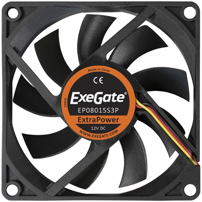 Exegate EX283374RUS Вентилятор ExeGate ExtraPower EP08015S3P, 80x80x15 мм, подшипник скольжения, 3pin, 2500RPM, 26dBA