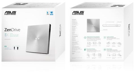 Asus SDRW-08U9M-U/SIL/G/AS серебристый USB slim ultra slim M-Disk Mac внешний RTL