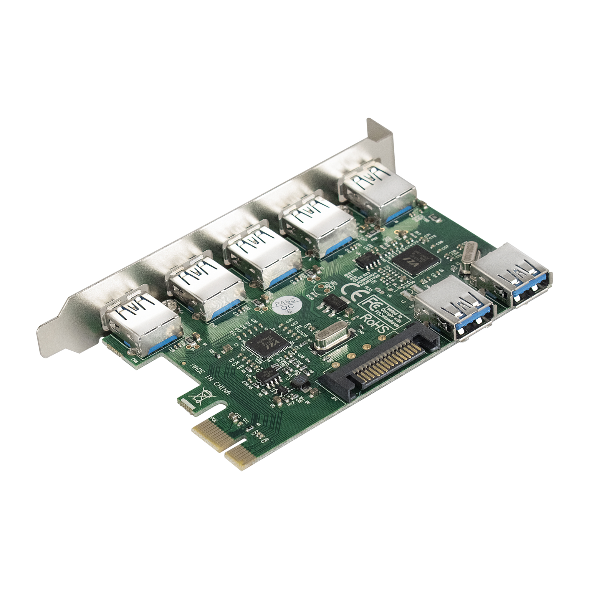 Exegate EX283717RUS Контроллер EXE-317 PCI-E 2.0, 5*USB3.0 ext + 2*USB3.0 int, разъем доп.питания (OEM)