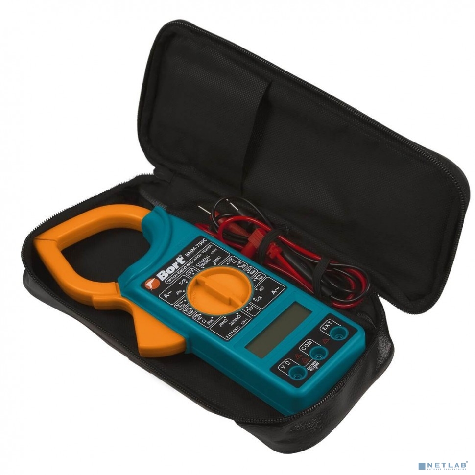 Bort Мультитестер BMM-750C {0-1000 ; переменного напряжения 0-750 ; 18...28 °С; Тип батареи 9V, Сумка; гарантия 2 г} [93411300]