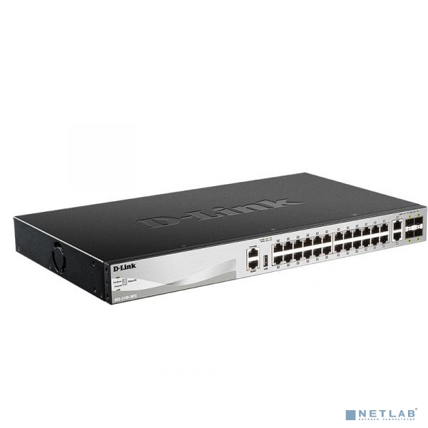 D-Link DMS-3130-30TS/A1A Управляемый L3 стекируемый коммутатор с 24 портами 100/1000/2.5GBase-T, 2 портами 10GBase-T и 4 портами 25GBase-X SFP28