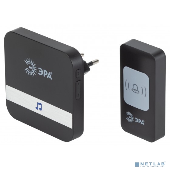 ЭРА Б0054085 Звонок дверной C94 беспроводной, от сети, черный, 52 мелодии