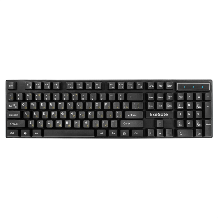 Exegate EX295302RUS Комплект ExeGate Professional Standard Combo MK110 (клавиатура влагозащищенная 104кл. + мышь оптическая 1000dpi, 3 кнопки и колесо прокрутки, длина кабелей 1,5м; USB, черный, Color