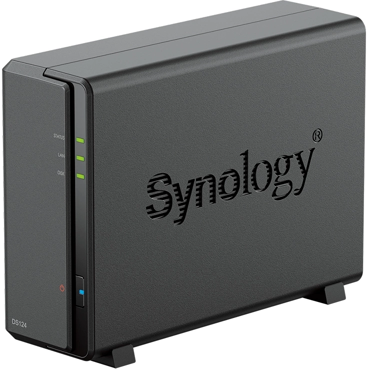 Synology DS124 Сетевое хранилище 1x 2.5&quot; / 3.5&quot;, горячая замена, RAID modes: keine, 1x GB-LAN, Веб-сервер, 2x USB3.0, процессор: Quad Core 1.40 GHz, 1 GB ОЗУ