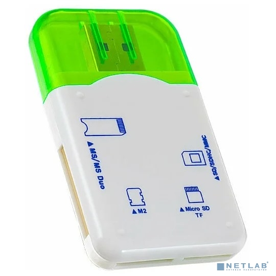 Perfeo Card Reader SD/MMC+Micro SD+MS+M2, (PF-VI-R010 Green) зеленый (PF_4258) Perfeo Card Reader SD/MMC+Micro SD+MS+M2, (PF-VI-R010 Green) зеленый (PF_4258)