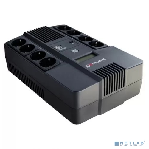 Ермак ИБП Линейно-интерактивный 800 ВА/480 Вт, 8xSchuko: 4 с батарейной поддержкой и 4 с фильтрацией.,  ЖК, 2 х USB (СБП ЕРМАК 220-220.0,8-32-ВН)