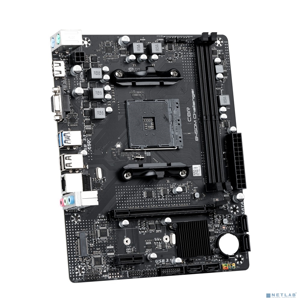 CBR B450M Challenger {Socket AM4, 2*DDR4, mATX, VGA+HDMI, 1*PCIEx16/1*PCIEx1/1*M.2, 4*SATA3, 4*USB2+4*USB3, Glan}