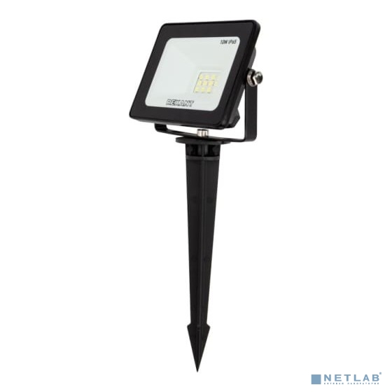 Rexant 605-001promo Прожектор светодиодный 10 Вт 200–260 В IP65 800 Лм 6500 K, холодный свет REXANT + опора на грунте 605-100