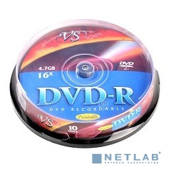 Диски DVD-R VS 4.7Gb, 16x, Cake Box 10шт. (20410)