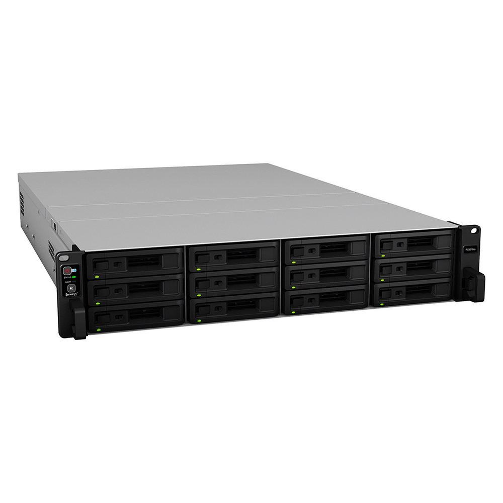 Synology RS3618XS Сетевое хранилище Rack 2U QC2,4Ghz/8Gb upto 64/RAID0,1,10,5,6/up to12HP HDDs SATA(3,5'or2,5') upto 36 with 2xRX1217(RP), 2xUSB, 4GigEth (+2Expslot), iSCSI, 2xIPcam (upto75), 1xPS