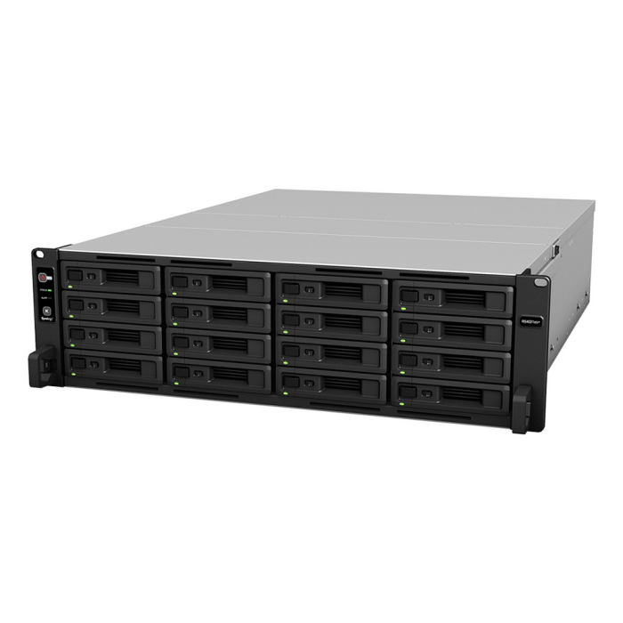 Synology RS4021xs+ 8C2,1Ghz/16Gb (64)/RAID0,1,10,5,6/upto16HP HDDs SATA(3,5'or2,5')upto 40 with 2xRX1217(RP)/2xUSB/4xGE+2x10GE/2xPCIe/iSCSI/2xIPcam(upto90)/2xRPS/no rail/5YW' repl RS4017xs+