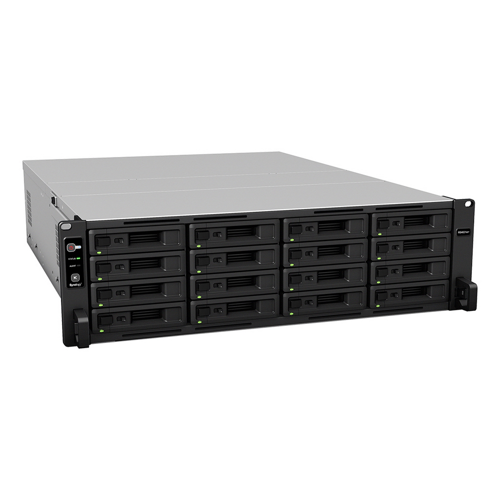 Synology RS4021xs+ 8C2,1Ghz/16Gb (64)/RAID0,1,10,5,6/upto16HP HDDs SATA(3,5'or2,5')upto 40 with 2xRX1217(RP)/2xUSB/4xGE+2x10GE/2xPCIe/iSCSI/2xIPcam(upto90)/2xRPS/no rail/5YW' repl RS4017xs+