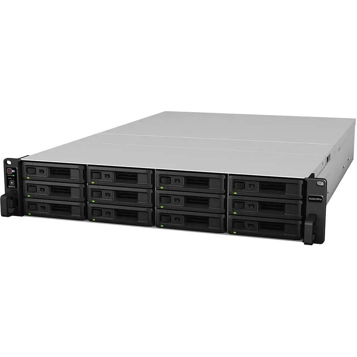 Synology RS3621RPxs Сетевое хранилище 6C2,2 ГГц / 8 ГБ (64) / RAID0,1,10,5,6 / жесткие диски до 12HP SATA  до 36 с 2xRX1217 (RP) / 2xUSB / 4xGE / 2xPCIe / iSCSI / 2xIPcam (до 75) / 2xRPS