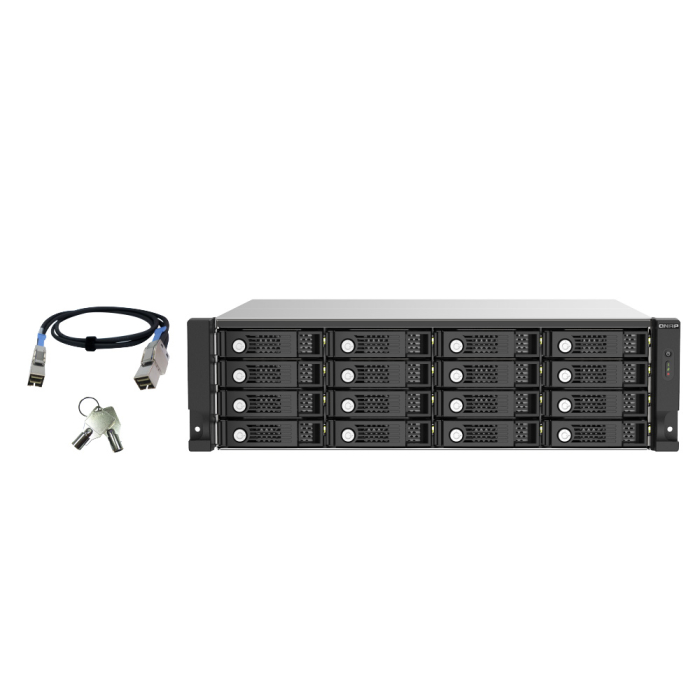 QNAP TL-R1620Sep-RP SAS-модуль расширения, 16 отсеков 3,5&quot;/2,5&quot; SAS/SATA 12/6 Гбит/с, стоечное исполнение, 2 блока питания.