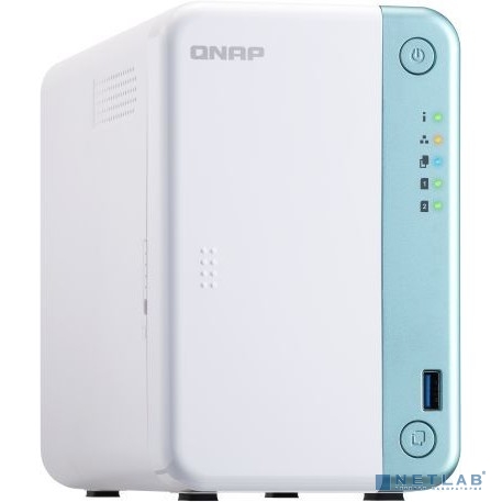 QNAP TS-251D-4G Сетевое хранилище 2-tray w/o HDD. Intel Celeron dual-core J4005  2.0-2.7GHz, 1x4GB up to 8GB (2*4GB), HDMI-port, 1xGb LAN, TS-251D-4G