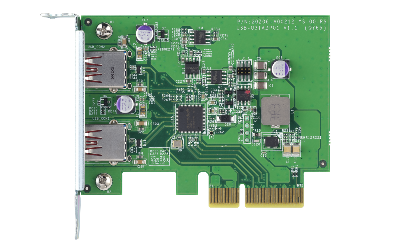 Карта расширения/ QNAP QXP-10G2U3A USB Dual Port Adapter, 2 x 10Gb / s USB 3.2 Gen 2, PCIe Gen3 x2