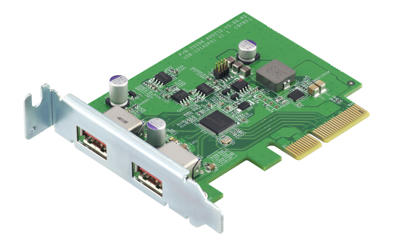 Карта расширения/ QNAP QXP-10G2U3A USB Dual Port Adapter, 2 x 10Gb / s USB 3.2 Gen 2, PCIe Gen3 x2
