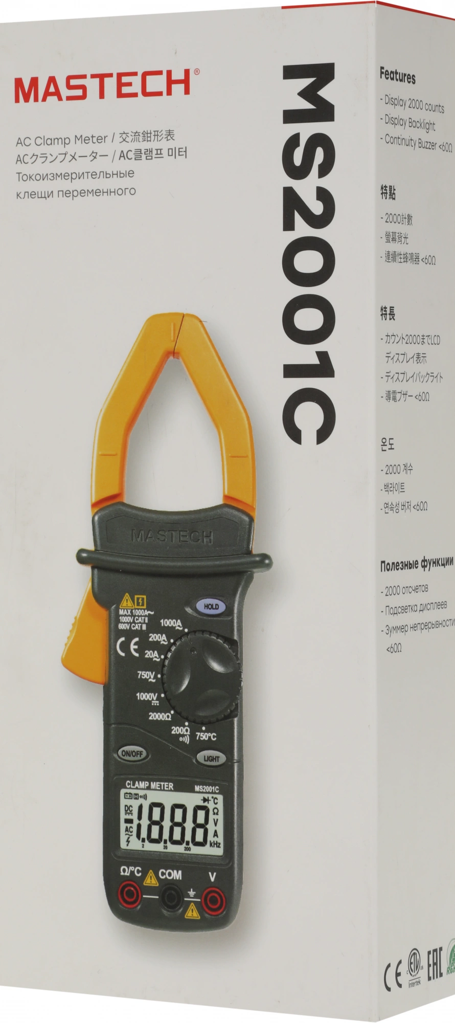 Mastech (13-1310) Токоизмерительные клещи MS2001C Mastech (13-1310) Токоизмерительные клещи MS2001C