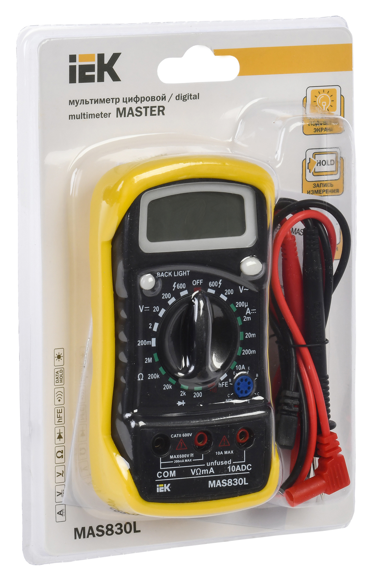 Iek TMD-3L-830 Мультиметр цифровой  Master MAS830L IEK