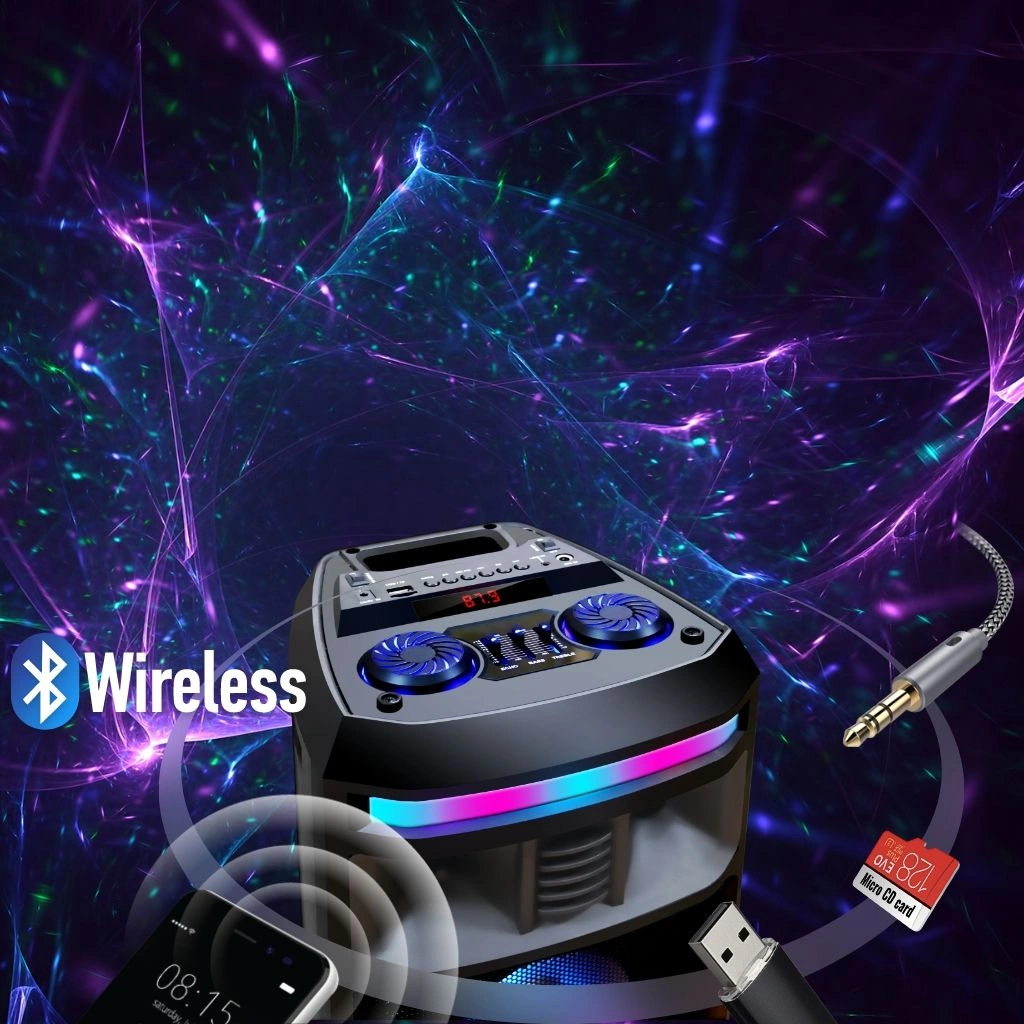 Ginzzu GM-208, Акустическая система, Midi RGB/BT/USB/TF/FM/ДУ