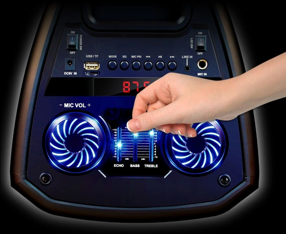 Ginzzu GM-208, Акустическая система, Midi RGB/BT/USB/TF/FM/ДУ