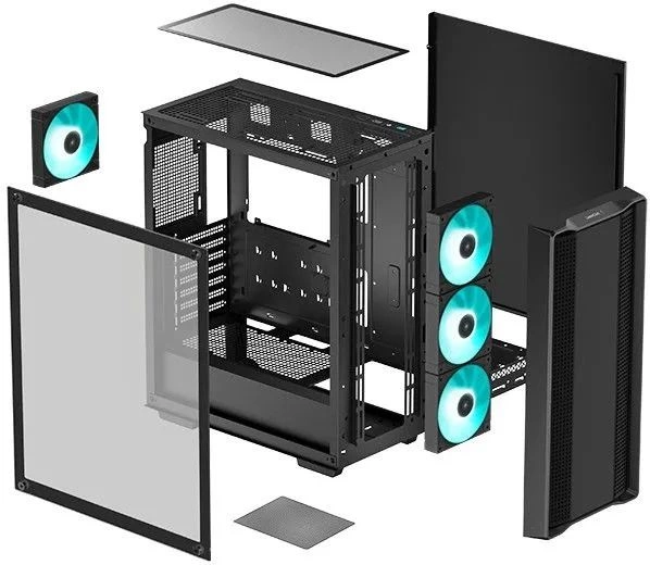Deepcool CC560 V2 черный без БП ATX 4x120mm 1xUSB2.0 1xUSB3.0 audio bott PSU [R-CC560-BKGAA4-G-2]