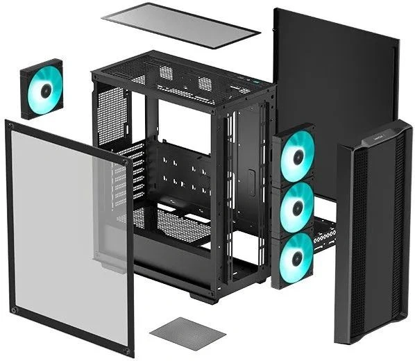Deepcool CC560 V2 черный без БП ATX 4x120mm 1xUSB2.0 1xUSB3.0 audio bott PSU [R-CC560-BKGAA4-G-2]