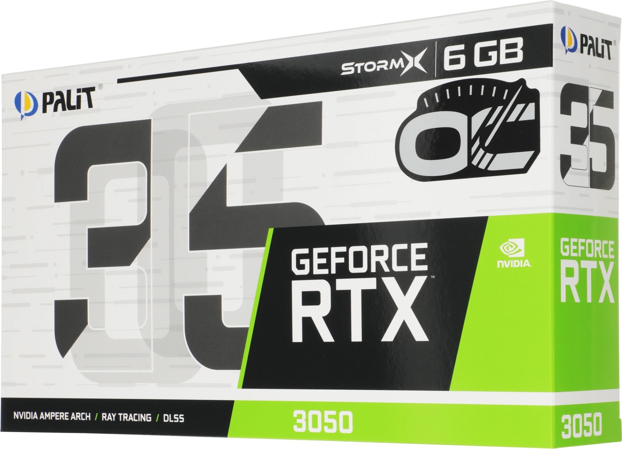 Видеокарта PALIT RTX3050 STORMX OC 6G (4710562244151), (NE63050S18JE-1070F), GDDR6, 96bit, DP, DVI, HDMI, 162*117*40 мм, Цветная коробка