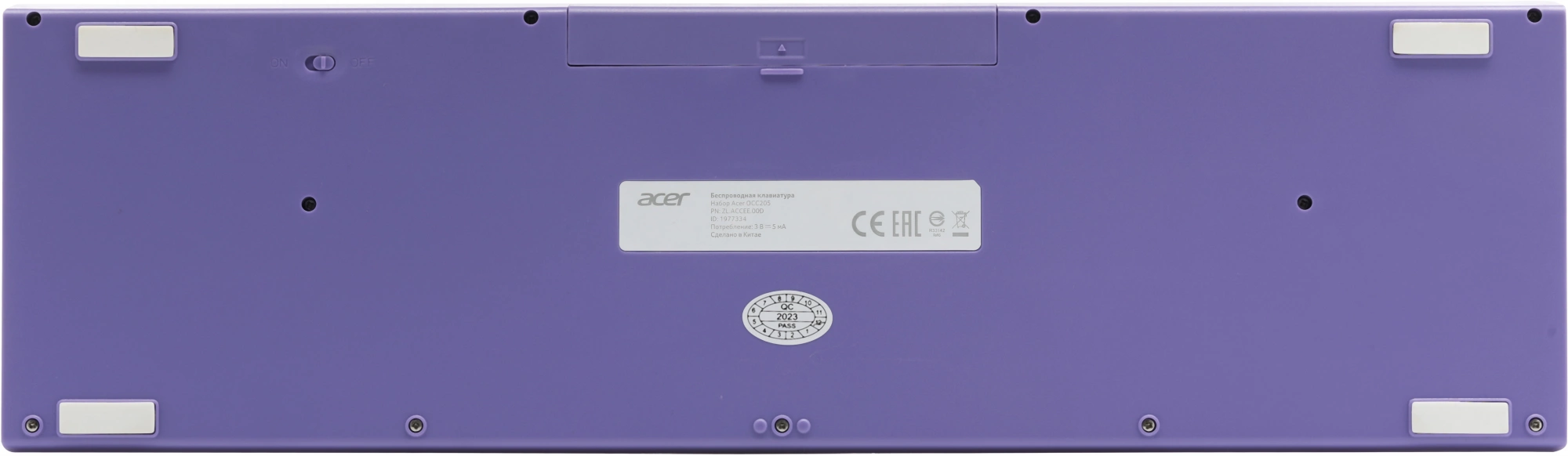 Acer OCC205 [ZL.ACCEE.00D] Комплект (клавиатура+мышь) клав:фиолетовый мышь:фиолетовый USB беспроводная slim