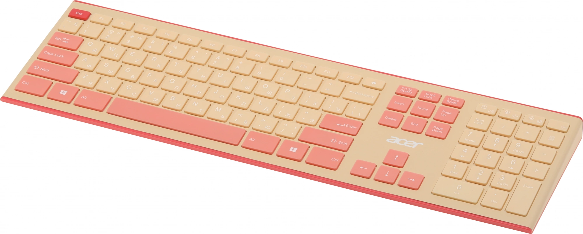 Acer OCC205 [ZL.ACCEE.00F] Комплект (клавиатура+мышь) розовый/бежевый/USB/slim беспроводной