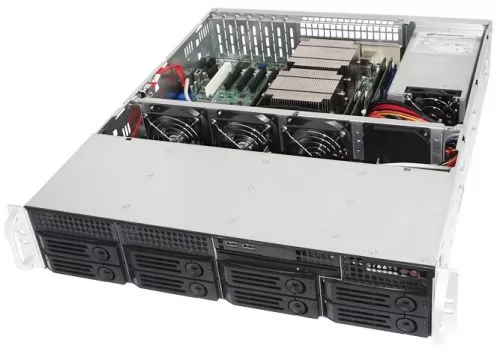 Ablecom CS-R25-31P 2U rackmount, 8+1 trays, 550W CRPS PSU(1+1) /  21&quot; depth chassis / Supports ATX, Micro-ATX and Mini-ITX motherboards