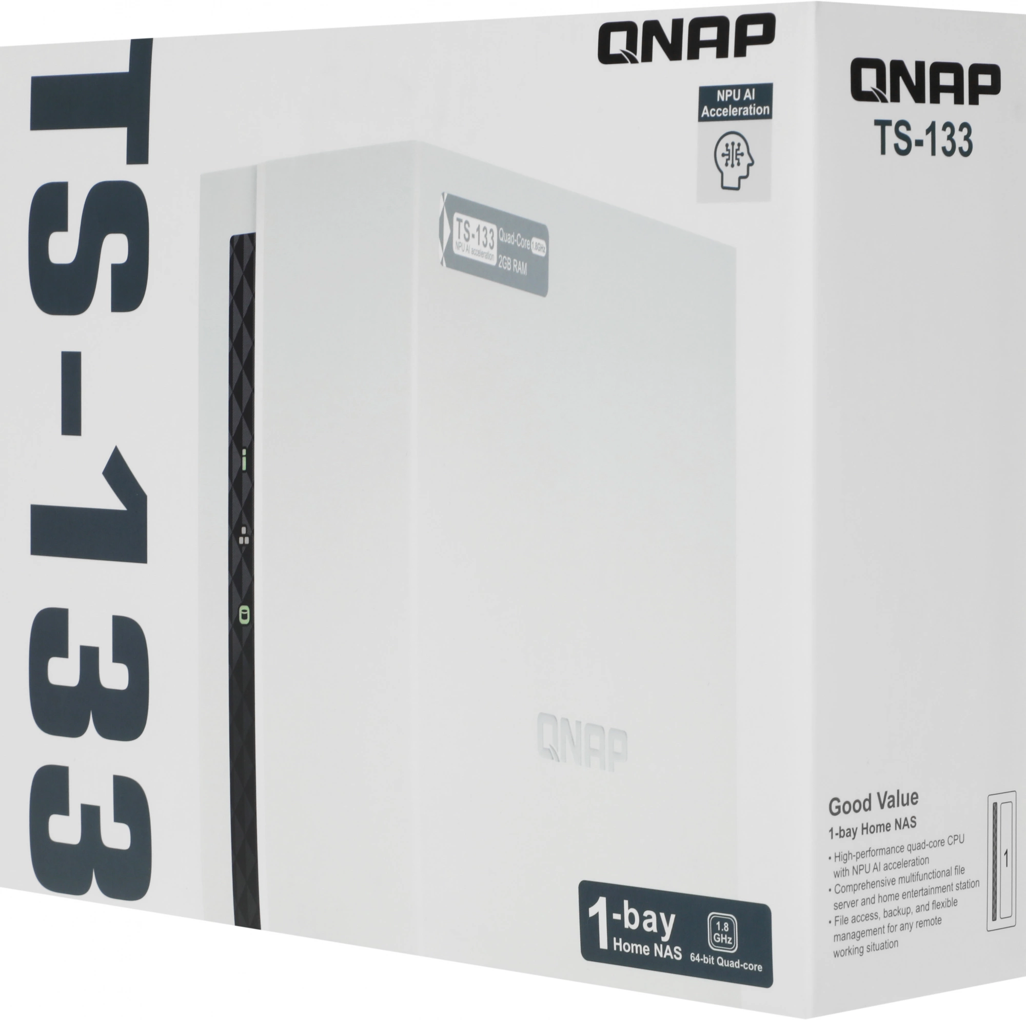 QNAP TS-133 Сетевое хранилище NAS 1-bay настольный Cortex-A55 QNAP TS-133 Сетевое хранилище NAS 1-bay настольный Cortex-A55