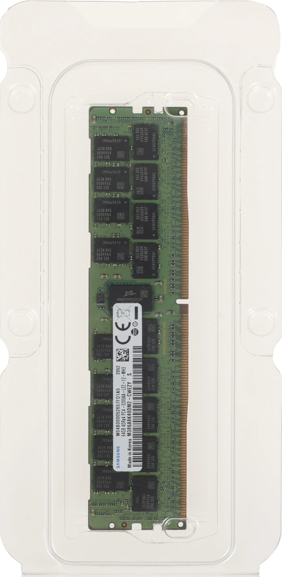 Samsung DRAM 64GB DDR4 LRDIMM 3200MHz, 1.2V, (DDP4Gx4)x36, 4R x 4 M386A8K40DM2-CWE