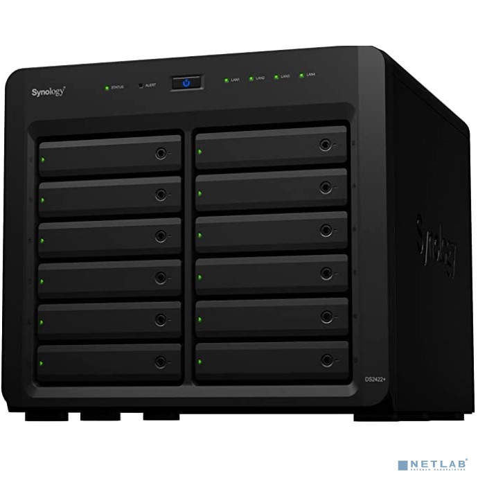 Synology DS2422+ QC2.2GHz CPU/4GB(up to 32GB)/RAID 0,1,5,6,10/up to 12 SATA SSD/HDD (3.5" or 2.5") (up to 24 with 1xDX1222), 2xUSB3.0, 4xGbE(+1Expslot),iSCSI, 2xIPcam(upto40)/1xPS/3YW вилка UK/HK 3-pi