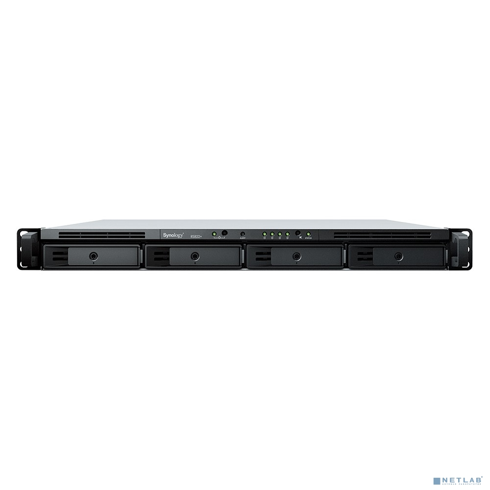 Synology RS822+ Сетевое хранилище (1U,4x3.5&quot;/2.5&quot; HDD, 4-core 2.2 GHz, 2 GB DDR4 ECC SODIMM, 4xGbE LAN)