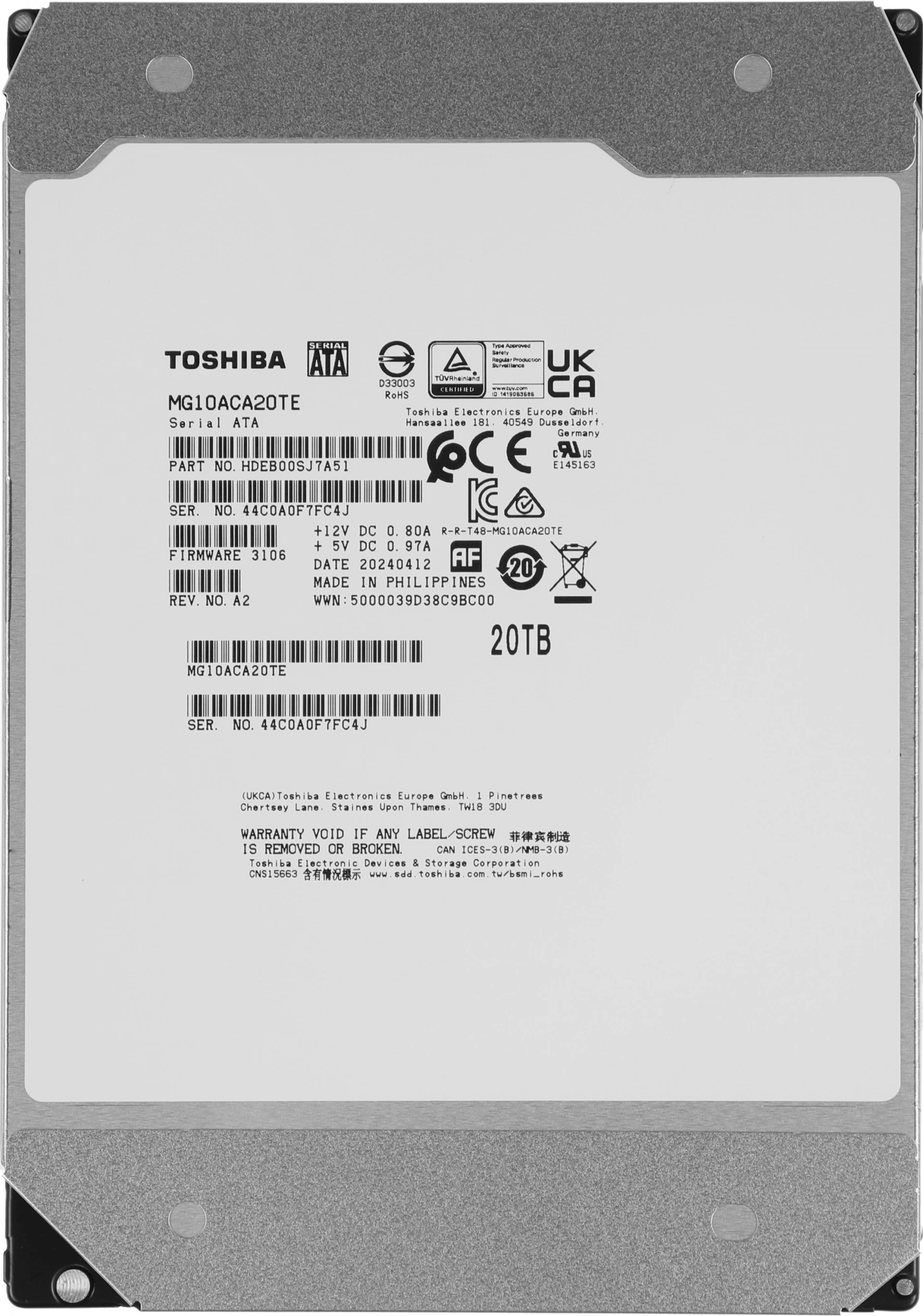 TOSHIBA MG10ACA20TE