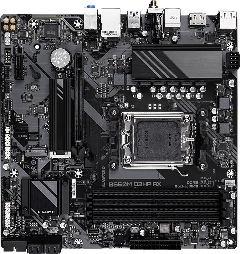 Gigabyte B650M D3HP AX {AM5 AMD B650 4xDDR5 mATX AC`97 8ch(7.1) 2.5Gg RAID+HDMI+DP}
