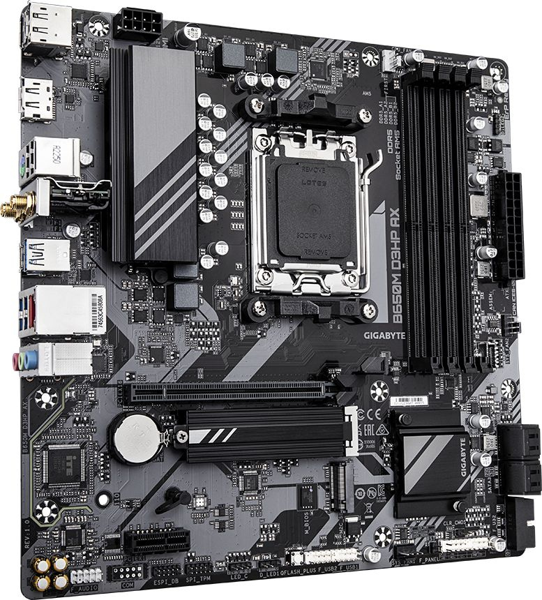 Gigabyte B650M D3HP AX {AM5 AMD B650 4xDDR5 mATX AC`97 8ch(7.1) 2.5Gg RAID+HDMI+DP}