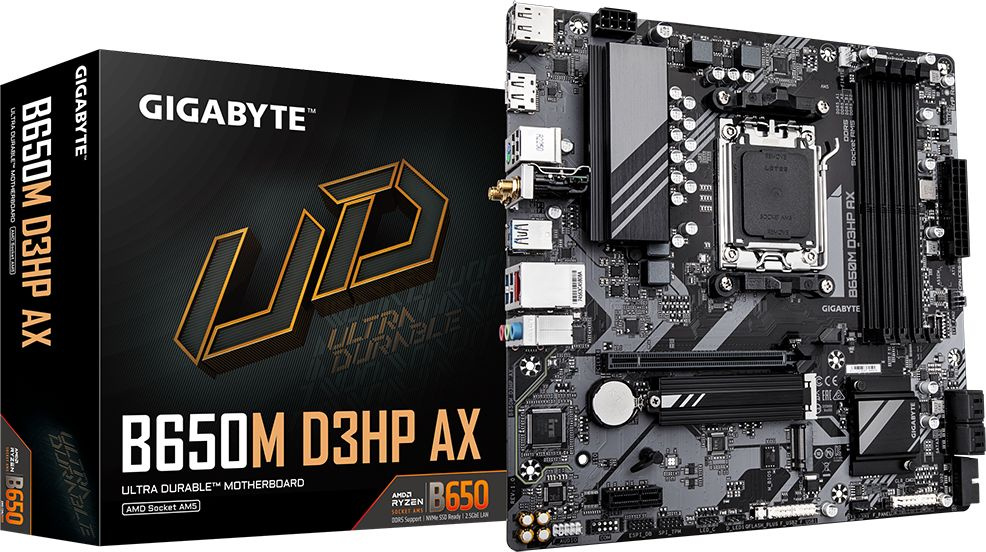 Gigabyte B650M D3HP AX {AM5 AMD B650 4xDDR5 mATX AC`97 8ch(7.1) 2.5Gg RAID+HDMI+DP}